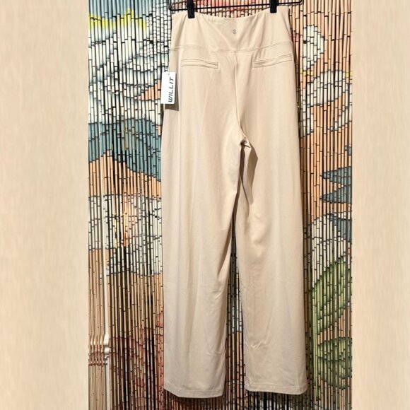 WILLIT, Wide-Leg Pull-On Yoga Trouser Pants with Pockets, Cream, Medium - Picture 3 of 15